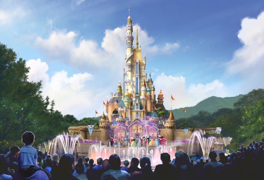 Castle Transformation Underway At Hong Kong Disneyland With New Tower Additions