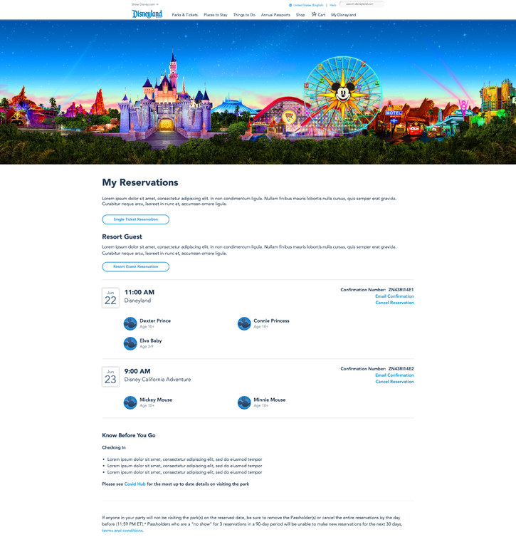 First Look at New Disneyland And Walt Disney World Theme Park Reservation System